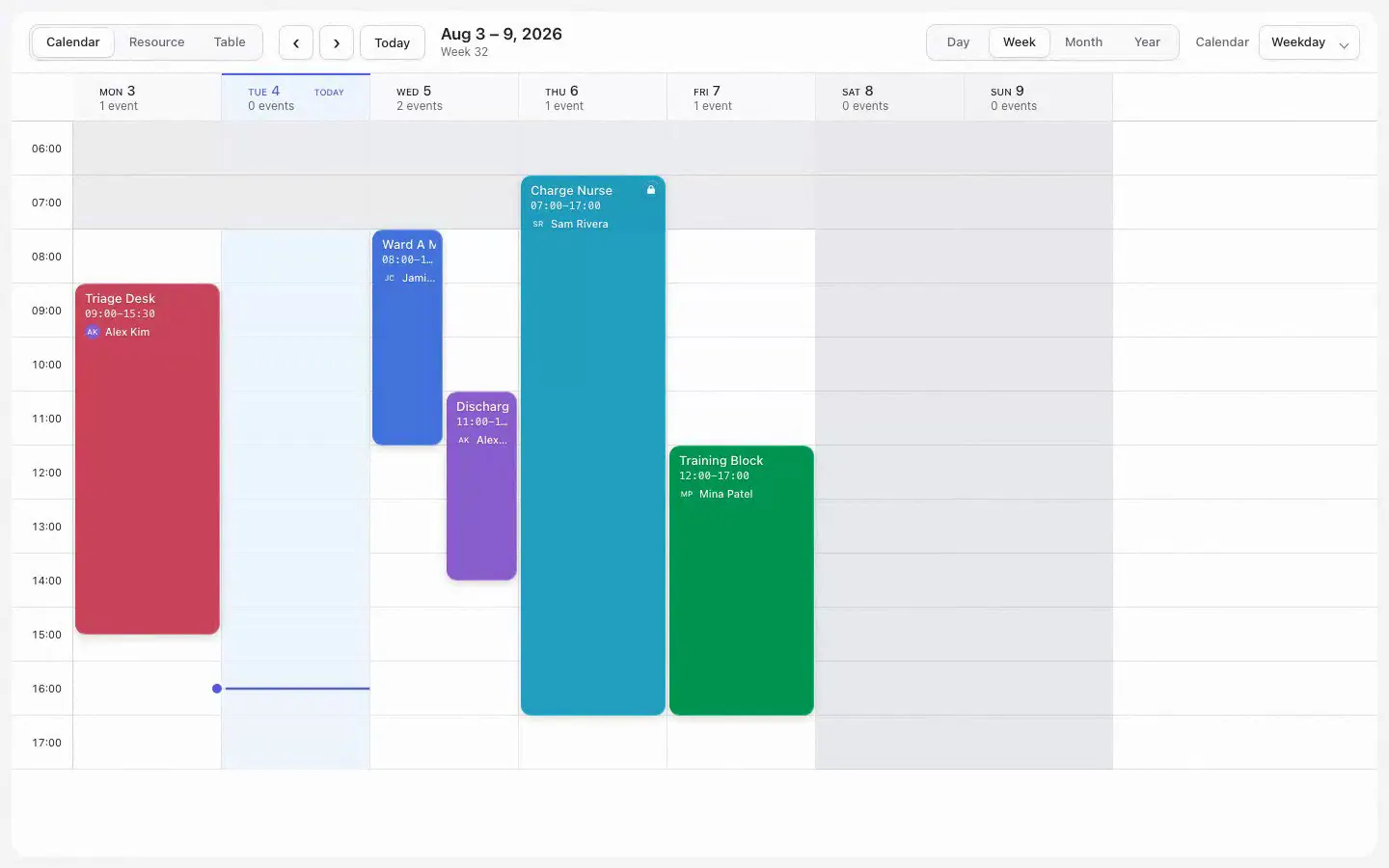 RevoGrid Scheduler showcase